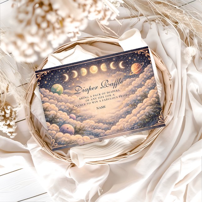Tarjeta De Recepción Moon Phases Space Diapper Raffle (Subido por el creador)