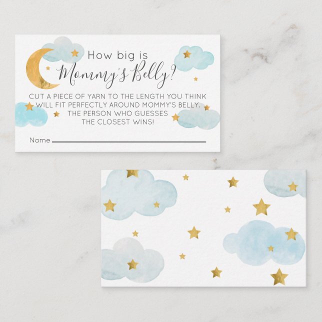 Tarjeta De Recepción Moon & Stars azul Qué grande  (Anverso / Reverso)