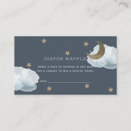 Tarjeta De Recepción Moon Stars nubes Baby Shower Diaper Raffle Ticket