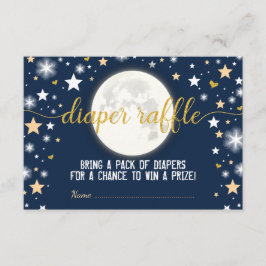 Tarjeta De Recepción Moon Twinkle Stars Baby Boy Diaper Raffle Ticket