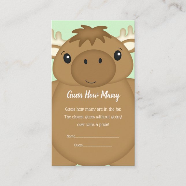 Tarjeta De Recepción Moose Baby Shower (Anverso)