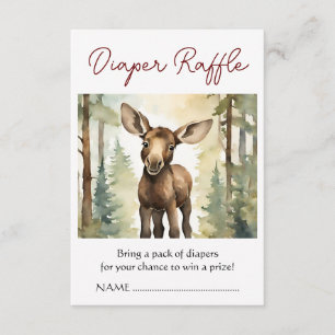 Tarjeta De Recepción Moose Baby Shower Diaper Raffle