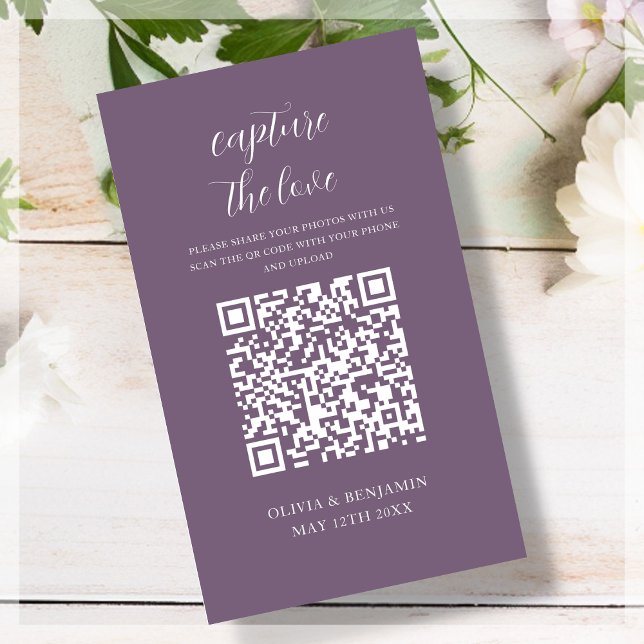 Tarjeta De Recepción Morado | Capturar El Código QR De Amor (Subido por el creador)