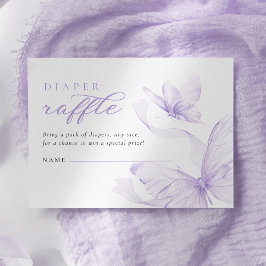 Tarjeta De Recepción Morado mariposa Baby Shower Diaper Raffle