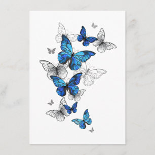 Tarjeta De Recepción Morfo de las mariposas voladoras azules