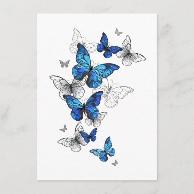 Tarjeta De Recepción Morfo de las mariposas voladoras azules (Anverso)