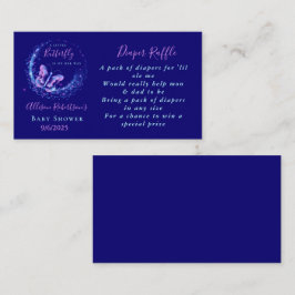 Tarjeta De Recepción Morple Sparkle Butterfly Baby Shower Diaper Raffle