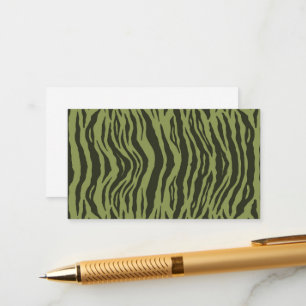 Tarjeta De Recepción Moss Green Glamorous Tiger Stripes Animal Print