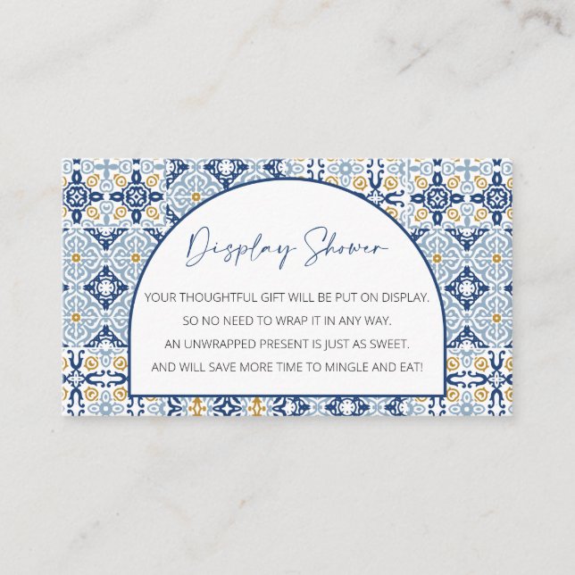 Tarjeta De Recepción Mostrar Baby Shower, mini tema italiano sin envolt (Anverso)