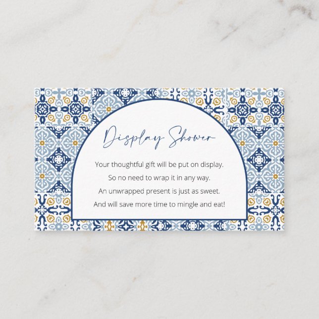 Tarjeta De Recepción Mostrar Baby Shower, mini tema italiano sin envolt (Anverso)