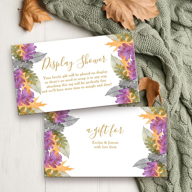 Tarjeta De Recepción Mostrar ducha Octubre deja oliage colorido (Elegant display shower card with colorful fall foliage)