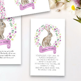 Tarjeta De Recepción Mostrar ducha sin envolver Poema Pequeño conejito