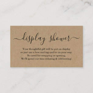 Tarjeta De Recepción Mostrar el inserto de ducha para el Kraft rústico 