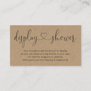 Tarjeta De Recepción Mostrar el inserto de ducha para el Kraft rústico 