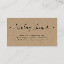 Tarjeta De Recepción Mostrar el inserto de ducha para el Kraft rústico