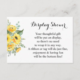 Tarjeta De Recepción Mostrar la ducha de la boda nupcial Sunflowers Gre