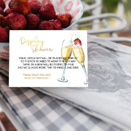 Tarjeta De Recepción Mostrar las fresas de ducha y champán