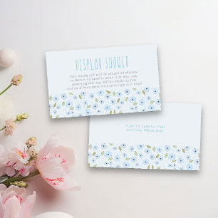 Tarjeta De Recepción Mostrar poema de ducha sin envolver flor azul Dits