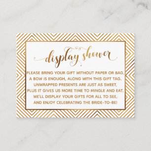 Tarjeta De Recepción Mostrar Shower Hearts Gold Script Gift Etiqueta, B