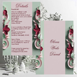 Tarjeta De Recepción Motivos florales de elegancia barroca Acanthus Swi