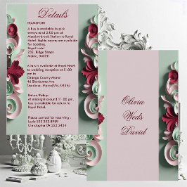 Tarjeta De Recepción Motivos florales de elegancia barroca Acanthus Swi