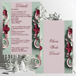 Tarjeta De Recepción Motivos florales de elegancia barroca Acanthus Swi