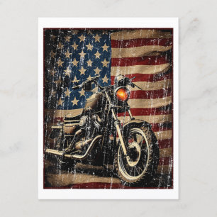 Tarjeta De Recepción Motocicleta Bandera Retro Bici