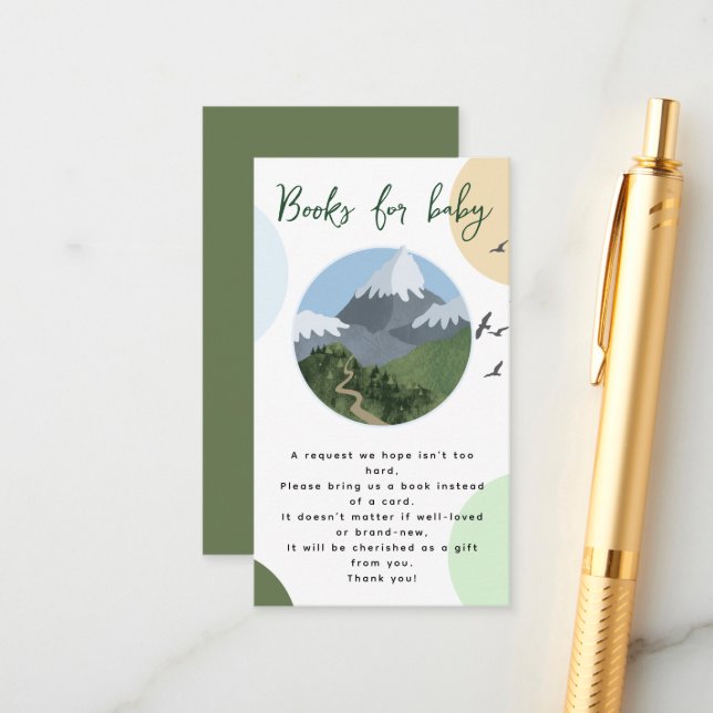 Tarjeta De Recepción Mountain Adventure Baby Shower Books for Baby (Anverso/Reverso In Situ)