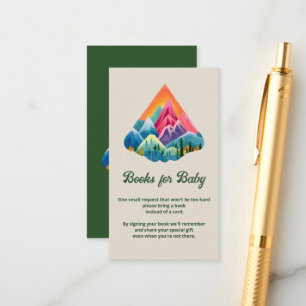Tarjeta De Recepción Mountain Adventure espera libros para insertar beb