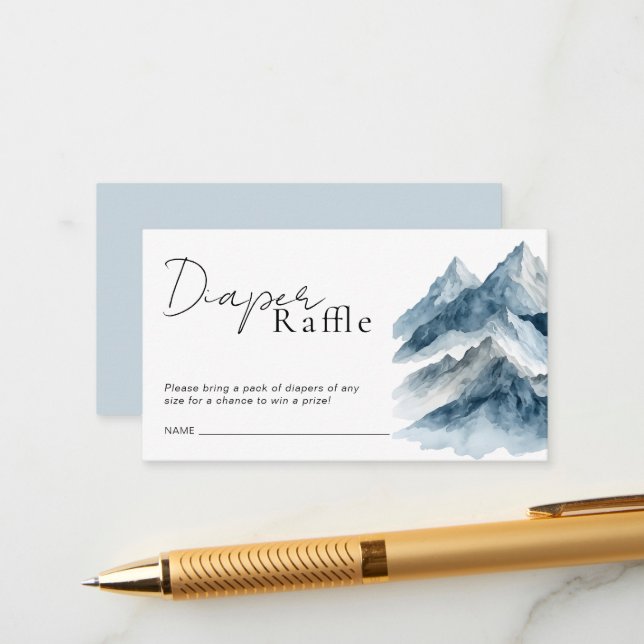 Tarjeta De Recepción Mountains Baby Shower Diaper Raffle Ticket (Anverso/Reverso In Situ)