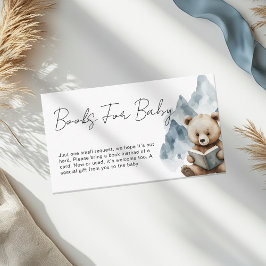 Tarjeta De Recepción Mountains Bear Safari Baby Shower Books Request