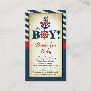 Tarjeta De Recepción Muchacho náutico: Libros de Baby Shower para bebé
