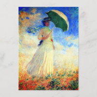 Mujer Monet con una sombrilla a la derecha