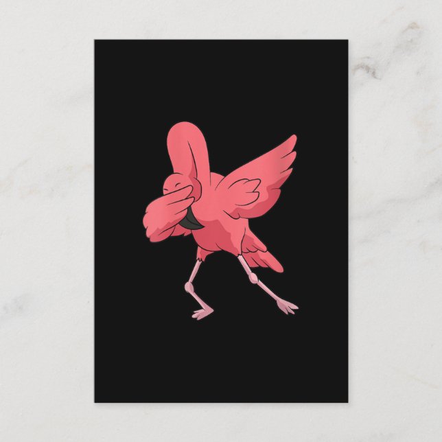 Tarjeta De Recepción Mujeres Dabbing Flamingo Bird Cute Flamingo Pink (Anverso)