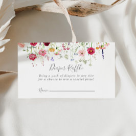 Tarjeta De Recepción Multicolor simple Diaper de Flor Silvestre Raffle