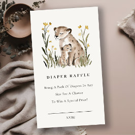 Tarjeta De Recepción Mum Baby Tiger Foliage Diaper Raffle Baby Shower