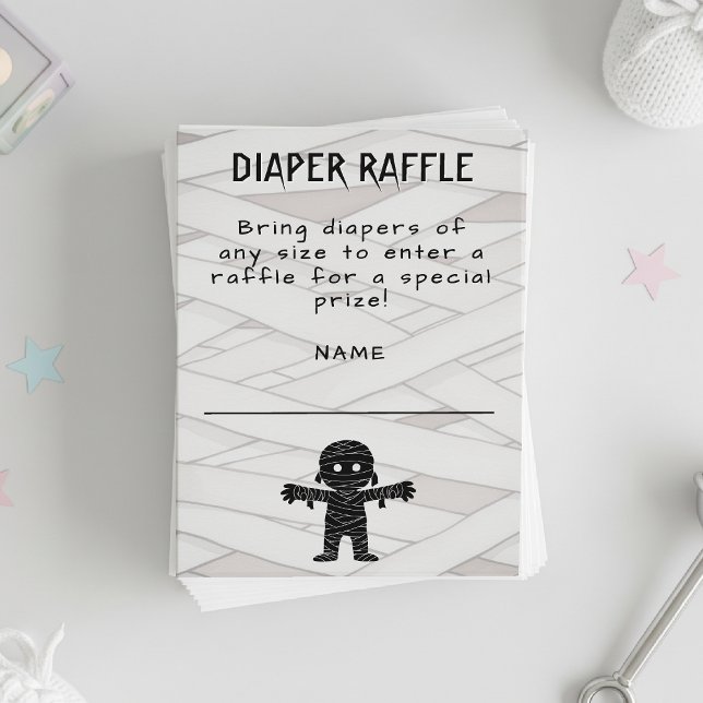 Tarjeta De Recepción Mummy Halloween Baby Shower Diaper Raffle (Mummy Halloween Baby Shower Diaper Raffle Enclosure Card
)