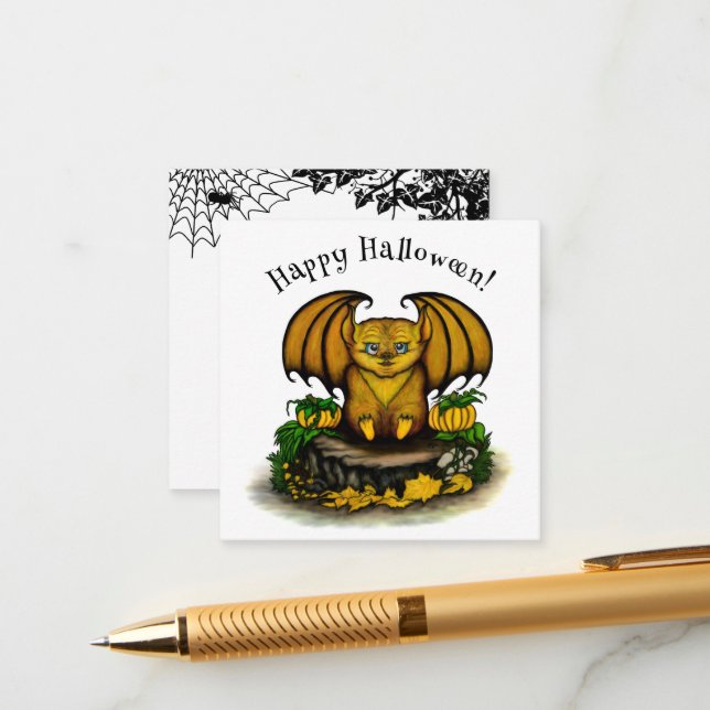 Tarjeta De Recepción Murciélago lindo de Halloween (Anverso/Reverso In Situ)