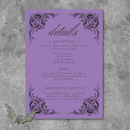 Tarjeta De Recepción Murciélago victoriano hasta la muerte Boda negro y