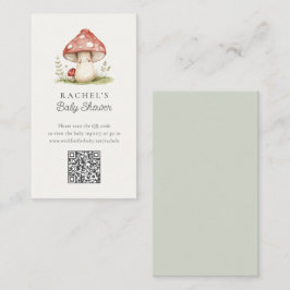 Tarjeta De Recepción Mushroom QR Code Online Registry Baby Shower