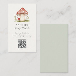 Tarjeta De Recepción Mushroom QR Code Online Registry Baby Shower