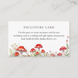 Tarjeta De Recepción Mushrooms Woodland Baby Shower Enclosure Card