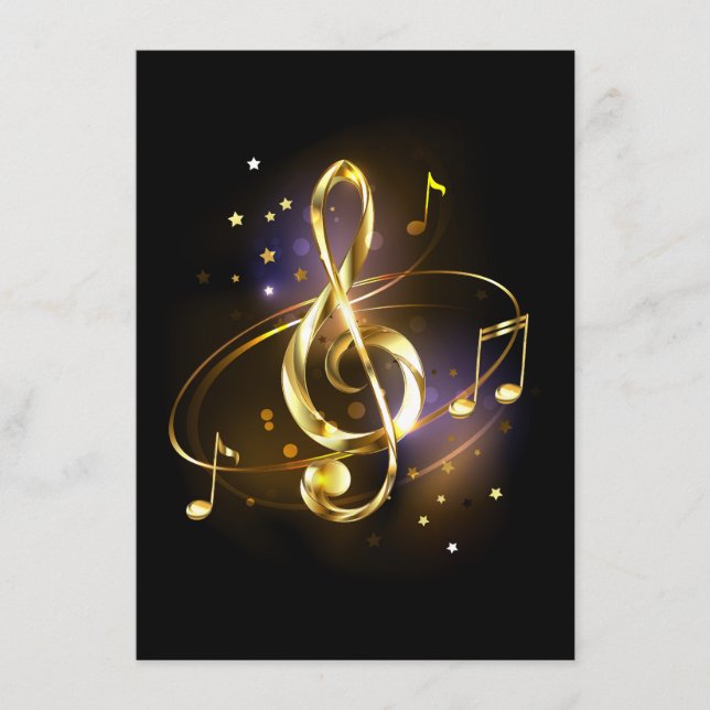 Tarjeta De Recepción Música de Clave de Sol de Oro (Anverso)
