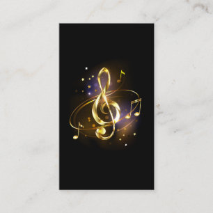 Tarjeta De Recepción Música de Clef de Triplete de Oro