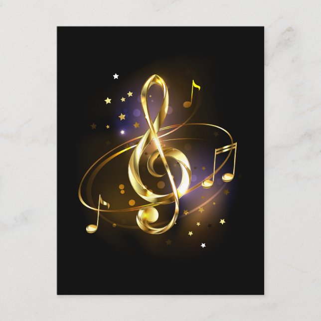 Tarjeta De Recepción Música de Clef de Triplete de Oro (Anverso)