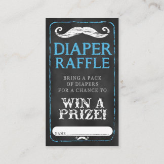 Tarjeta De Recepción Mustache Baby Shower Diaper Raffle Ticket Baby