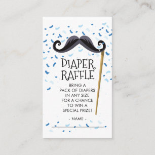 Tarjeta De Recepción Mustachel Baby Shower Diaper Raffle Ticket