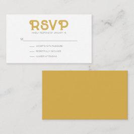 Tarjeta De Recepción Mustard Modern Setentis RSVP