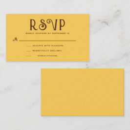 Tarjeta De Recepción Mustard Vintage Boho RSVP