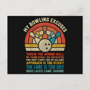 Tarjeta De Recepción My Bowling explica el divertido Bowler retro vinta
